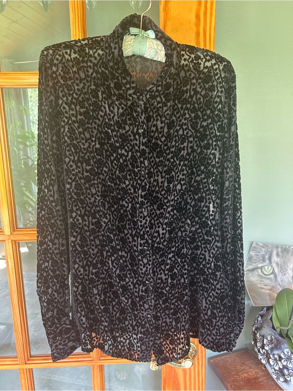 Vintage Salvatore Ferragamo 46 Velvet Blouse New wo Tags